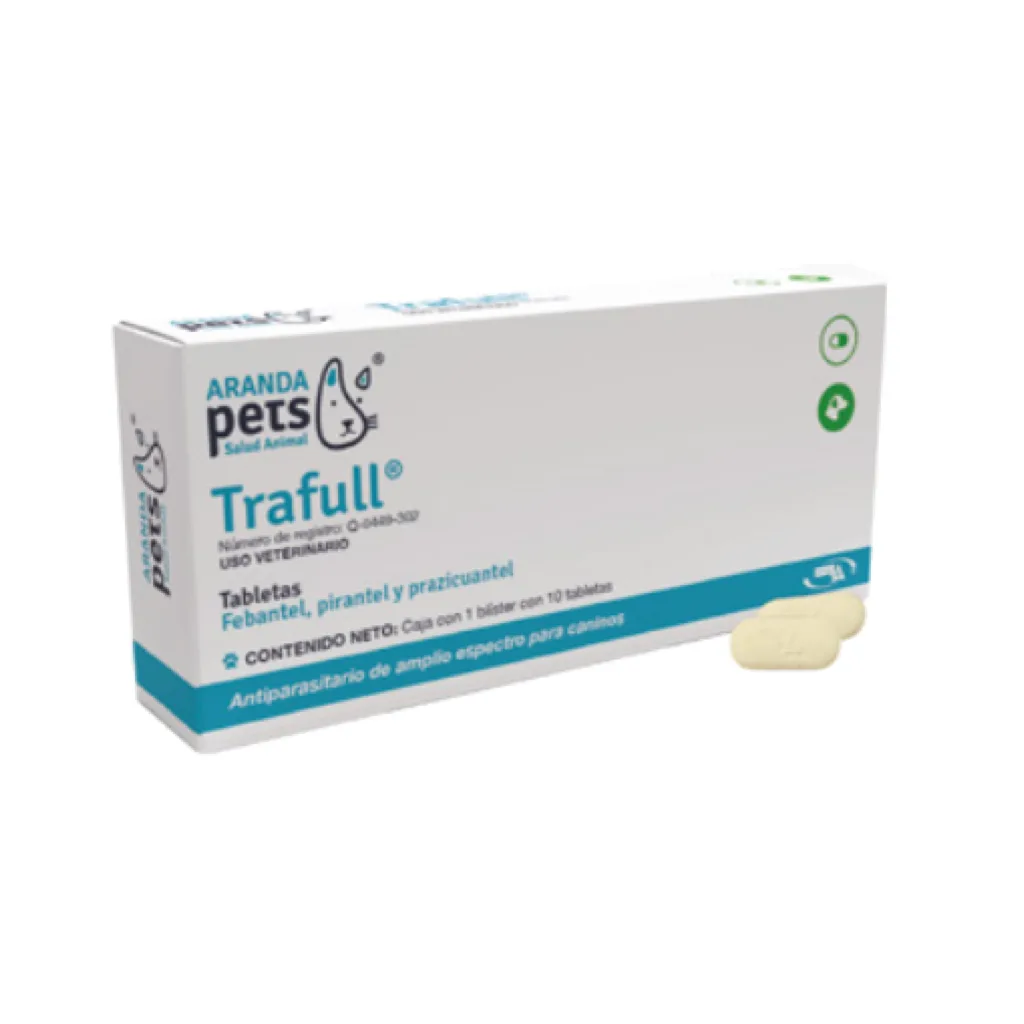 Trafull 10 tabletas - Febantel, pirantel y prazicuantel