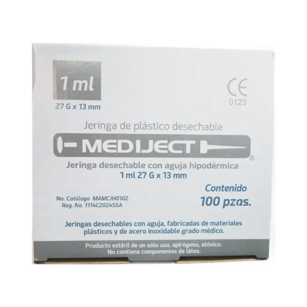 Jeringas Desechables 1ml 27G x 13mm Mediject