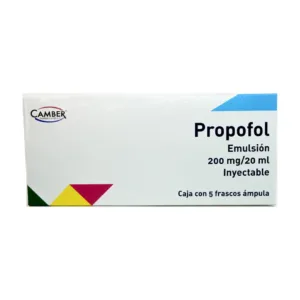 Propofol 200 mg/20 ml Emulsión Inyectable Camber - Caja con 5 Frascos
