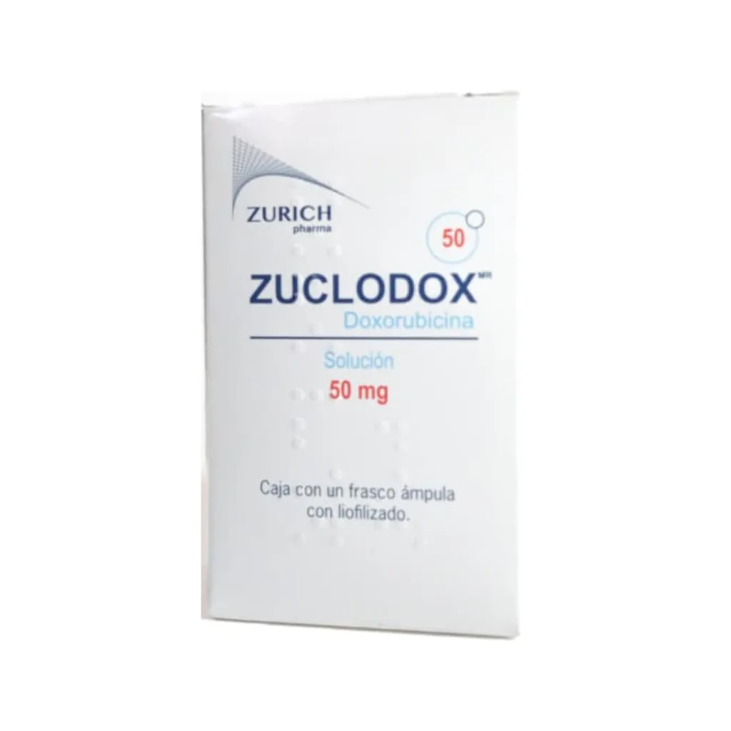 Zuclodox 50 mg Doxorubicina | Solución Inyectable Liofilizada Zurich Pharma